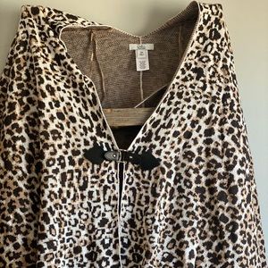 Leopard cardigan poncho